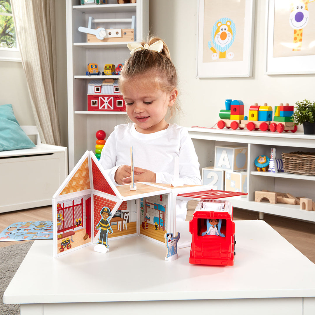 Buy Melissa & Doug Magnetivity Fire Station Magnetic Building Play Set | Yallatoys.com