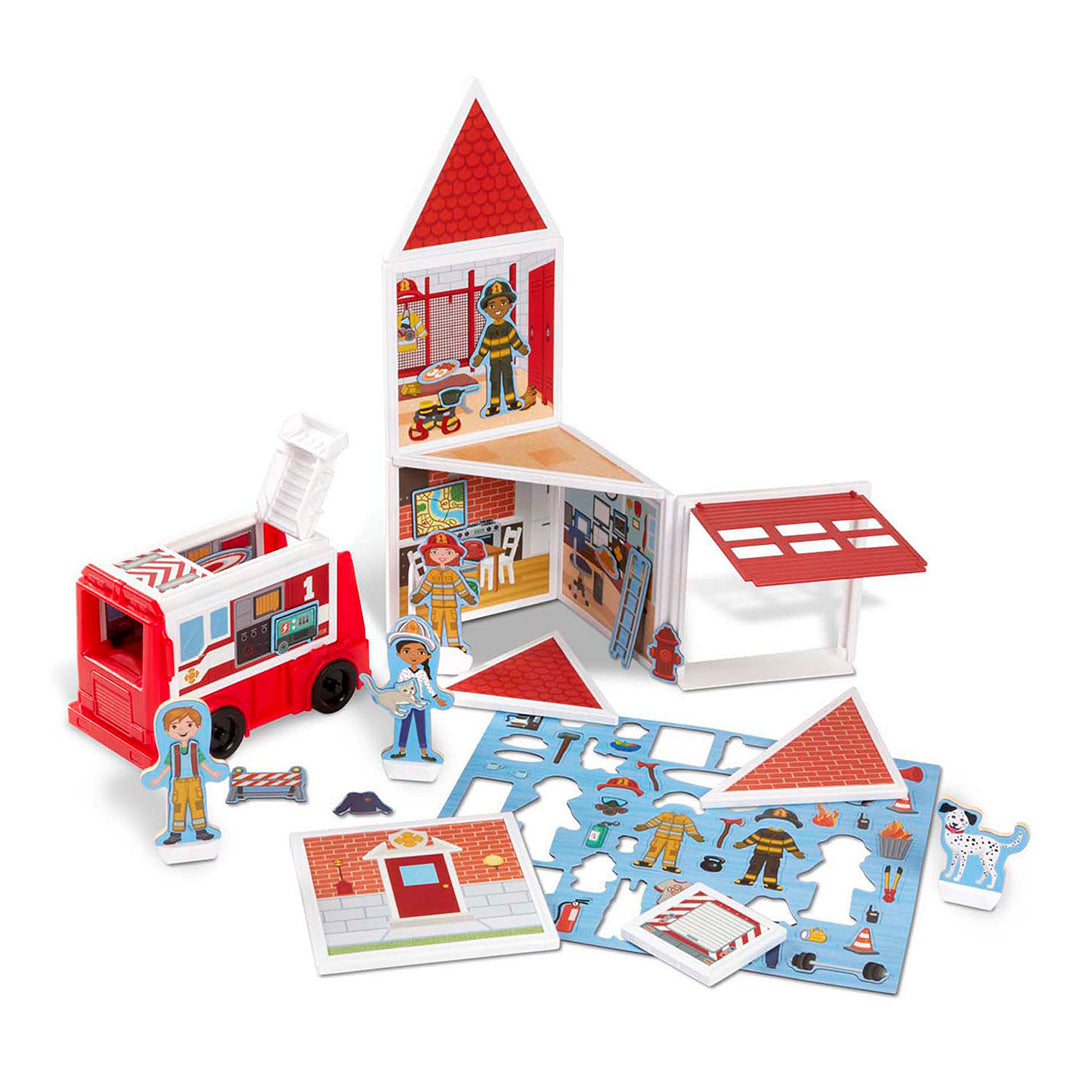 Buy Melissa & Doug Magnetivity Fire Station Magnetic Building Play Set | Yallatoys.com