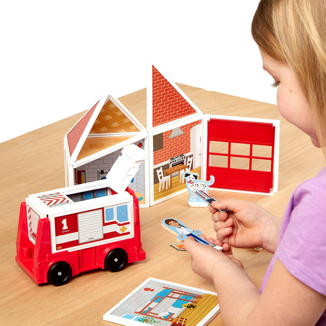Buy Melissa & Doug Magnetivity Fire Station Magnetic Building Play Set | Yallatoys.com