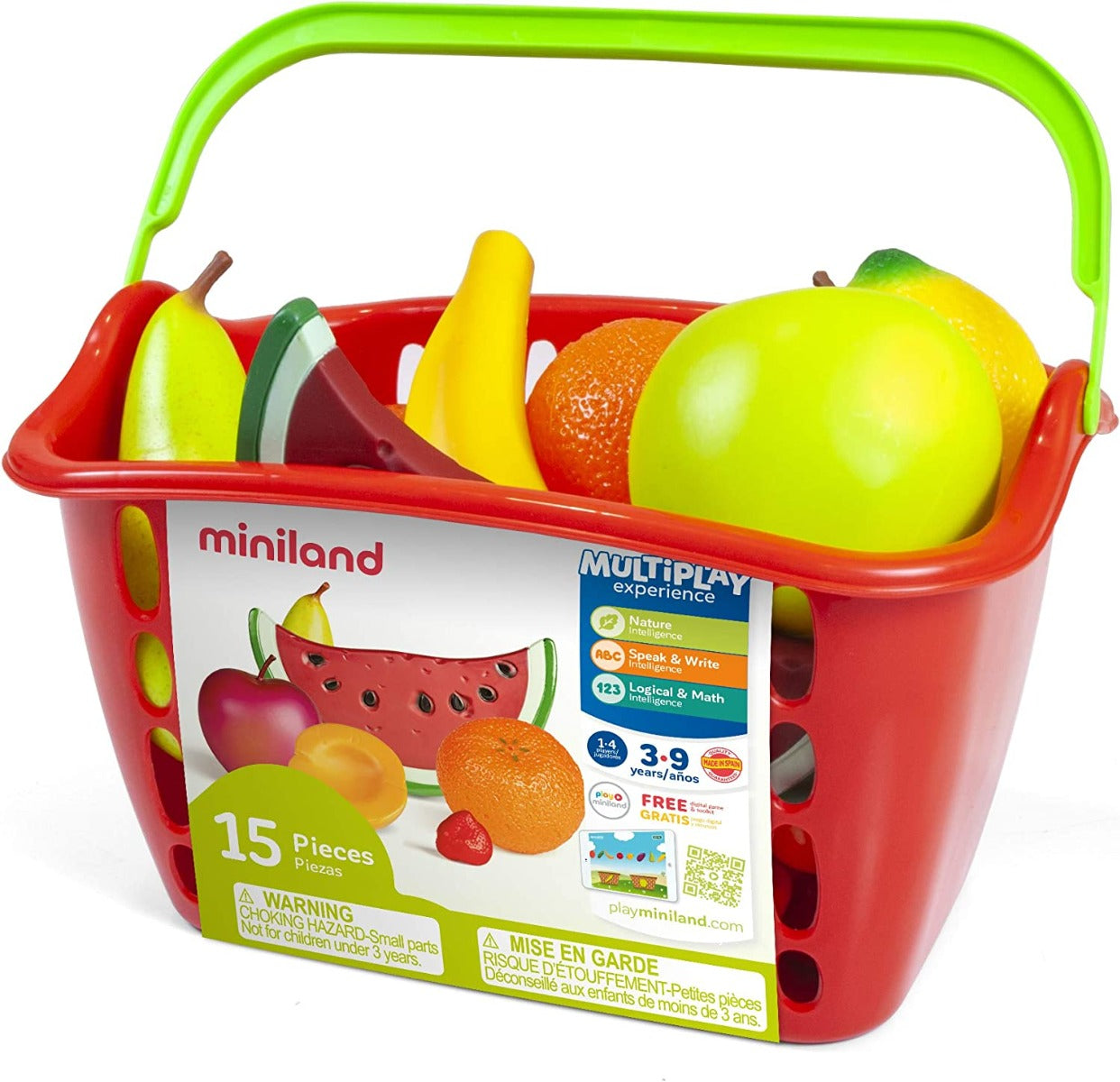 Buy Miniland Fruit basket 15 pieces | Yallatoys.com