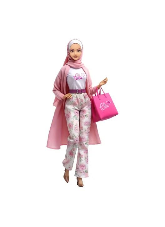 30cm Fulla mini doll with pink motorbike