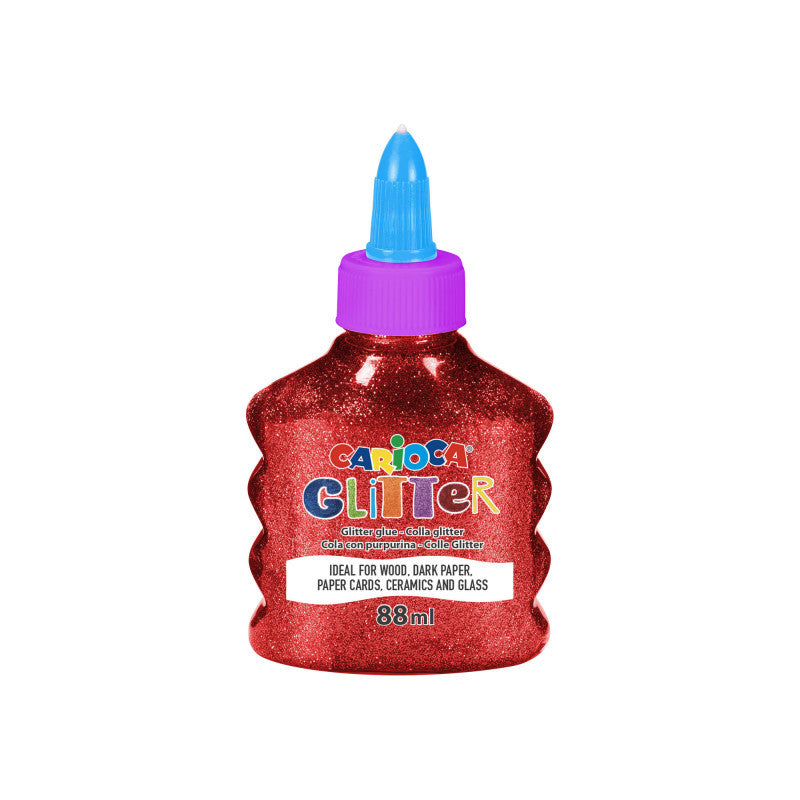 Buy Carioca Glitter Glue Bottle Spark Red 88ml | Yallatoys.com