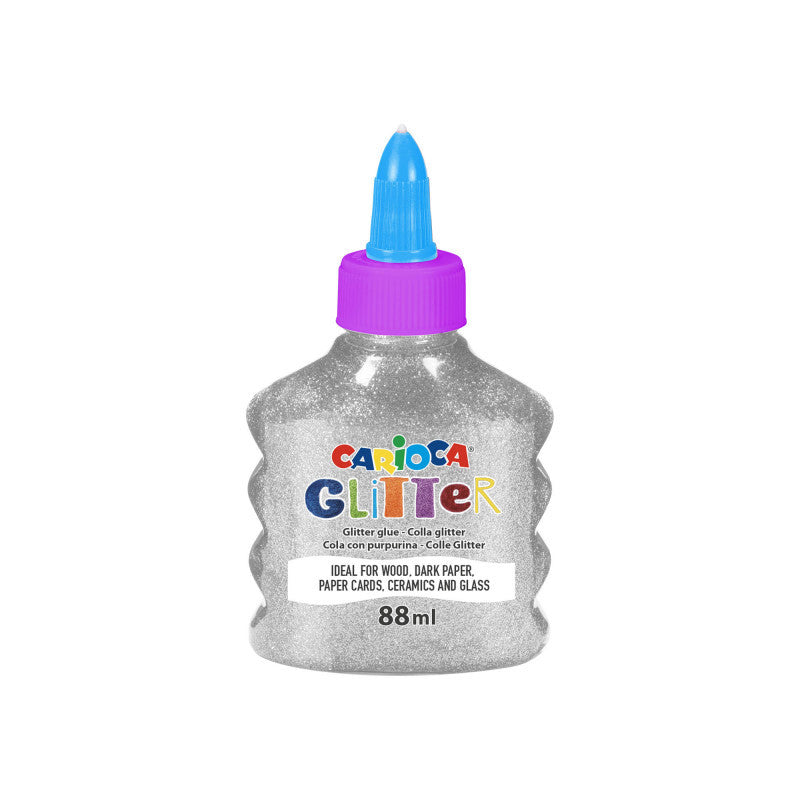 Buy Carioca Glitter Glue Bottle Spark Silver 88ml | Yallatoys.com