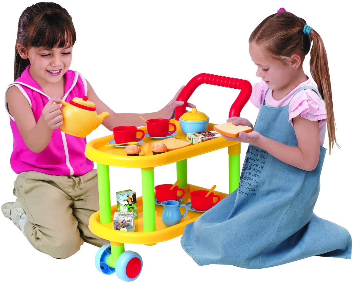 Buy Playgo Serving Trolley With Tea Set 23 Pieces | Yallatoys.com