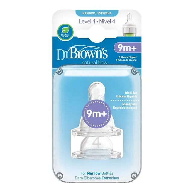 Dr.Browns Level 4 Silicone Narrow Nipple  2 Pack Dr Browns Yallatoys