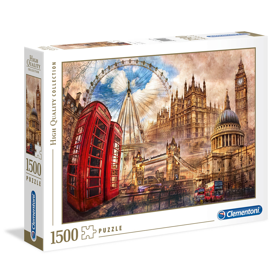Buy Clementoni Vintage London Collection 1500 pieces Multicolor | Yallatoys.com