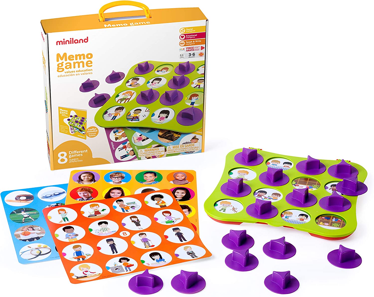 Buy Miniland Memo Game Pieces Values Education Board Game | Yallatoys.com