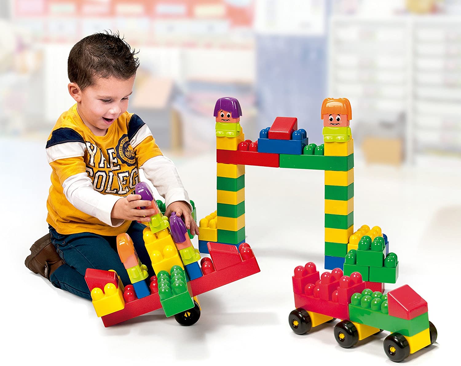 Buy Miniland Blocks Super Container with Characters 96pcs | Yallatoys.com