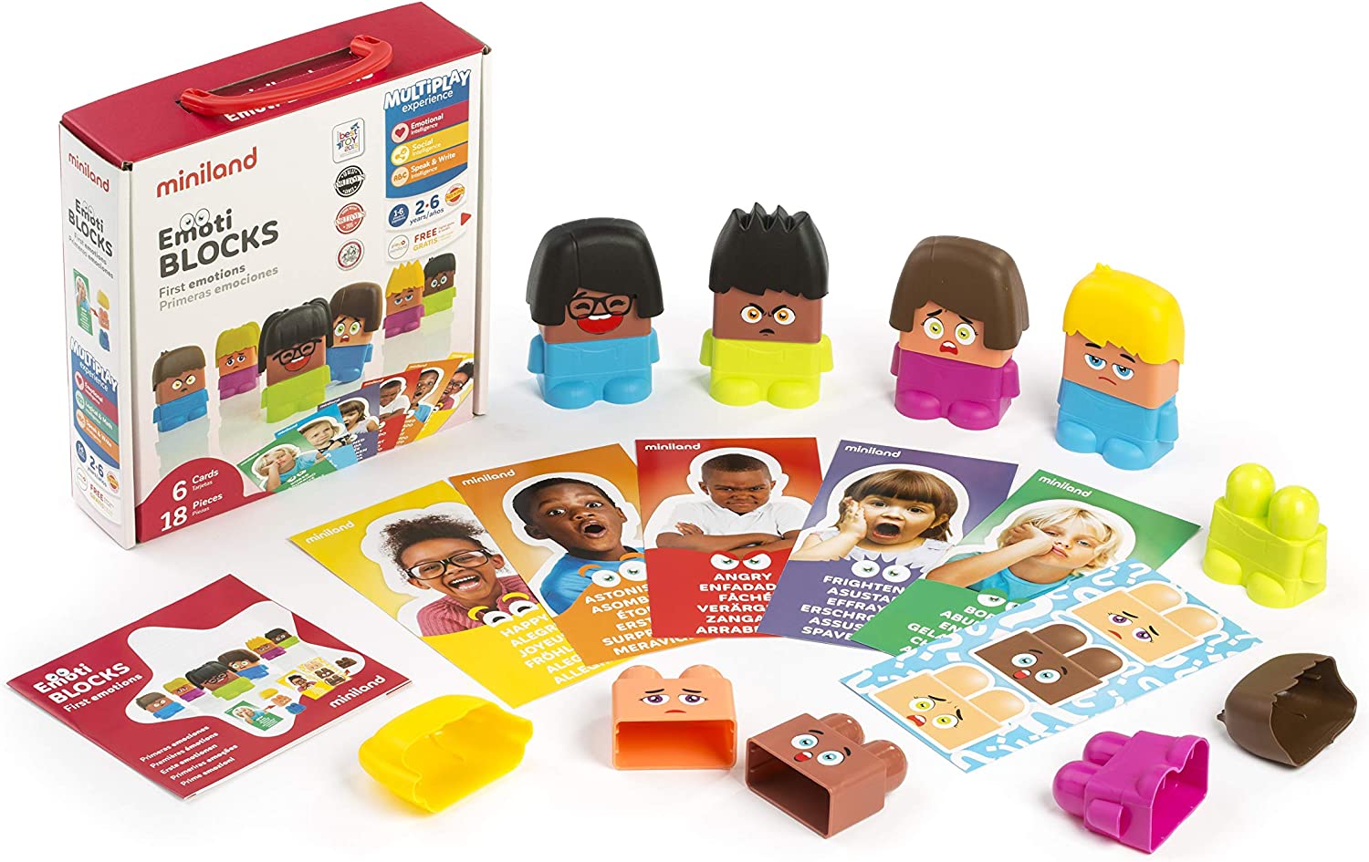 Buy Miniland Emotiblocks Therapy Game Understand Facial Cues 18pcs | Yallatoys.com