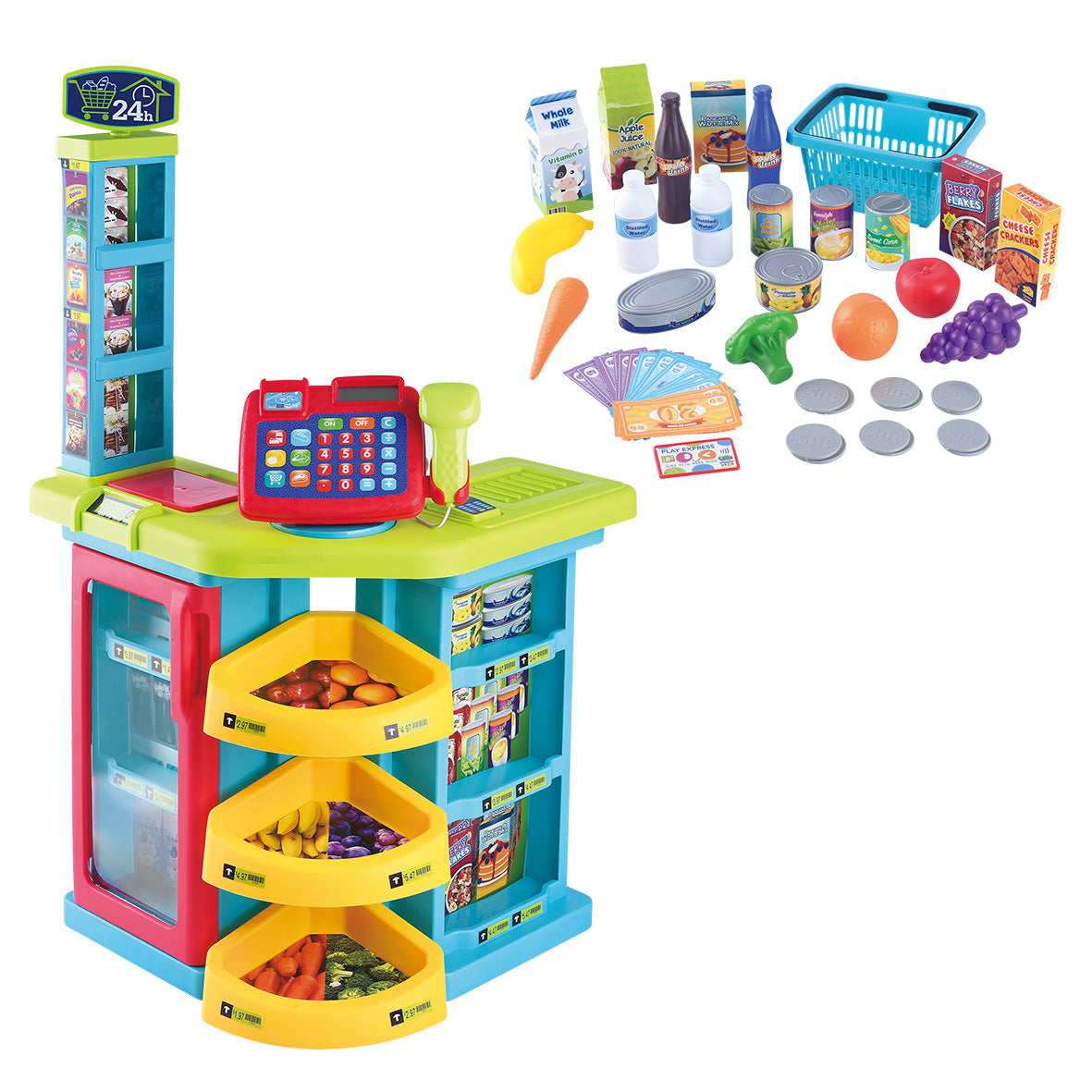 Playgo Grocery Store 64Pcs Battery Operated Playgo Yallatoys