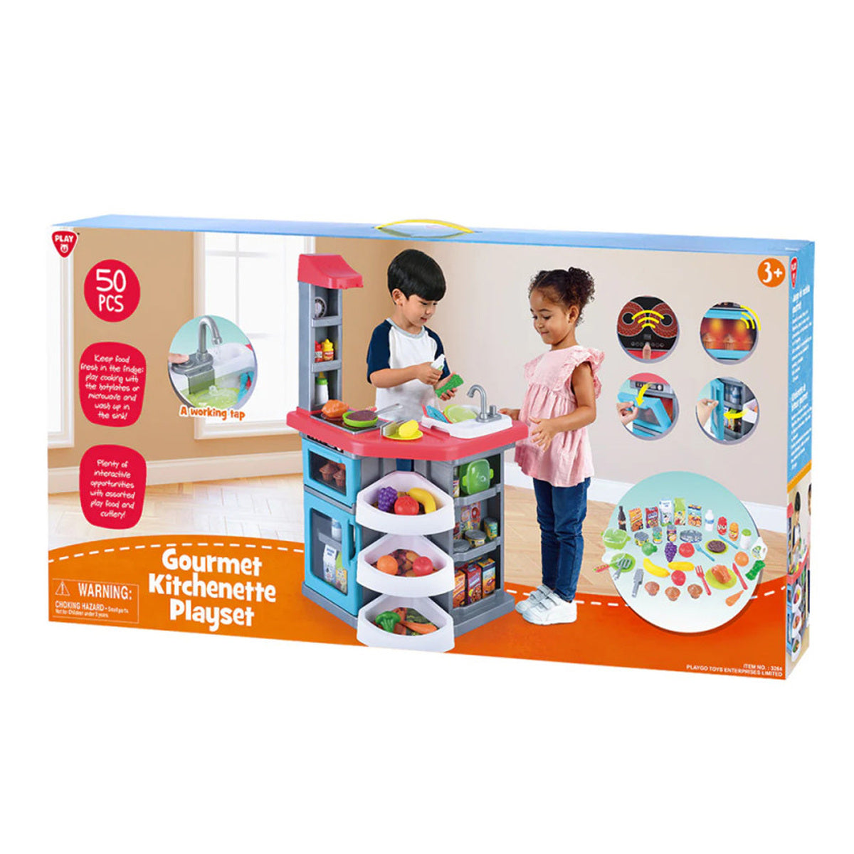 Buy Playgo Gourmet Kitchenette Playset 50 Pcs | Yallatoys.com