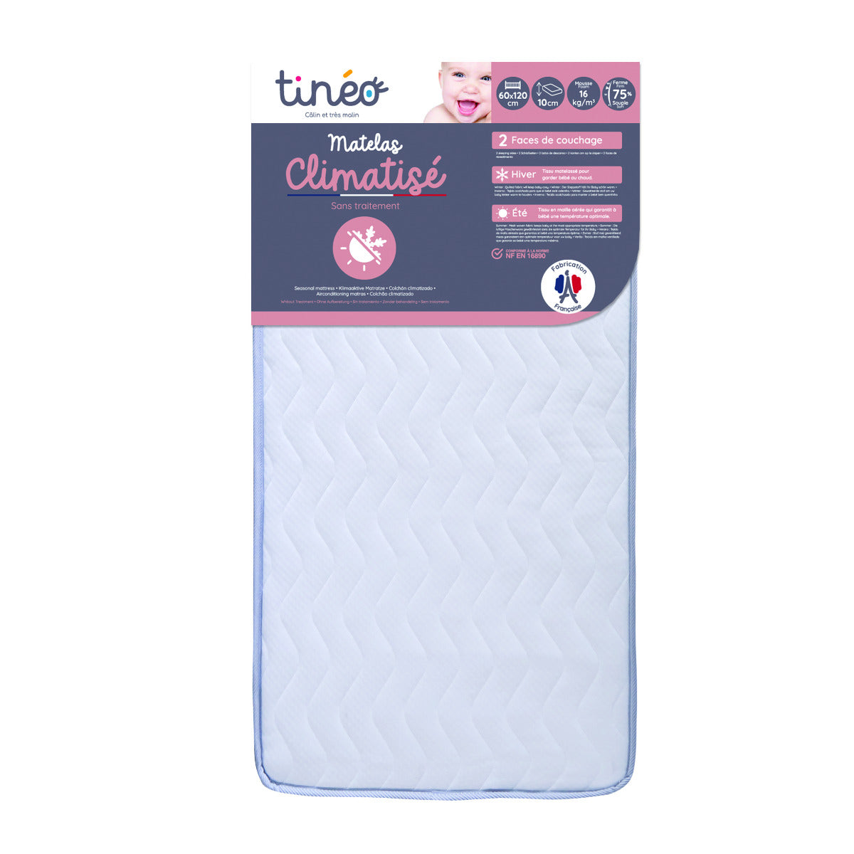 Tineo 2 Side Seasonal Mattress with Removable Cover Tineo Yallatoys
