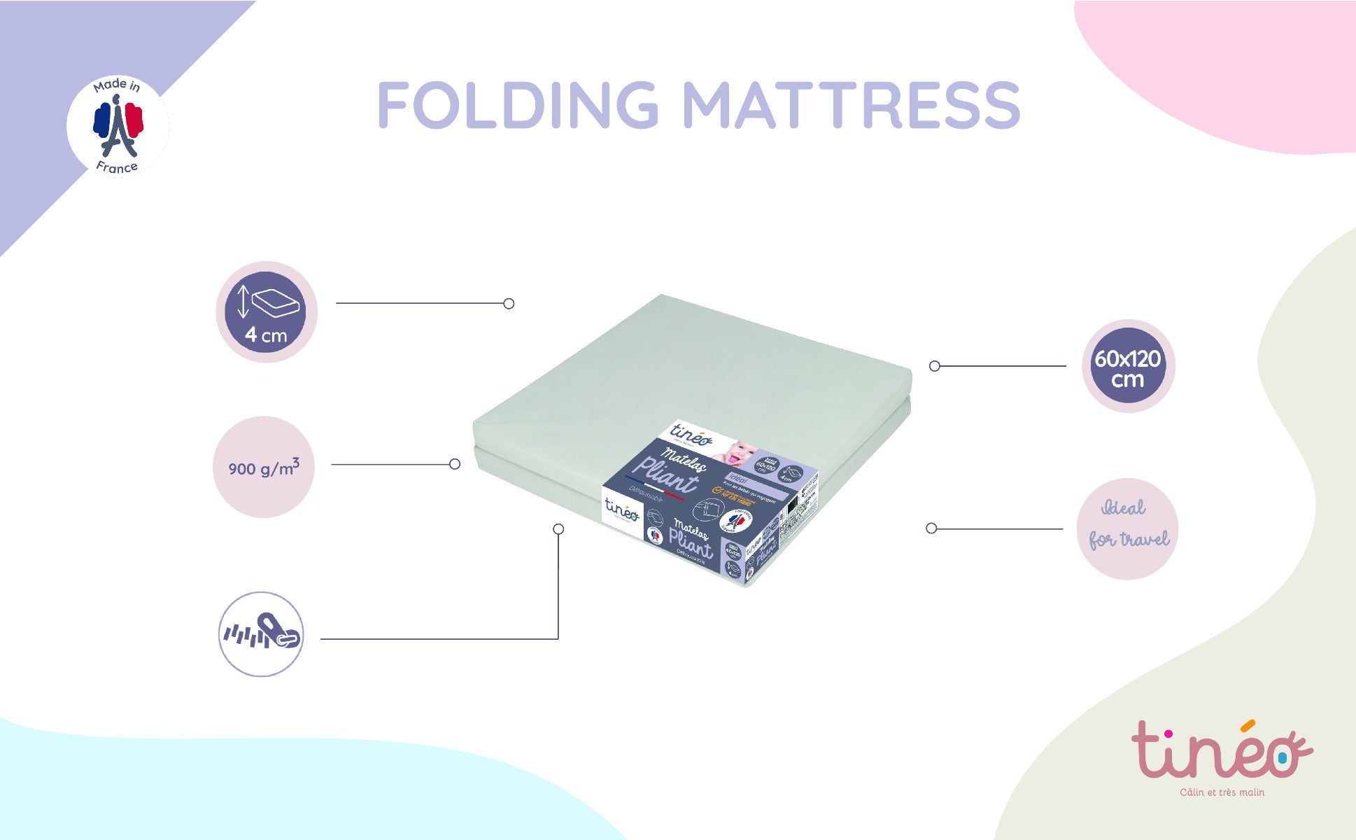 Tineo Folding Baby Mattress With Removable Cover Tineo Yallatoys