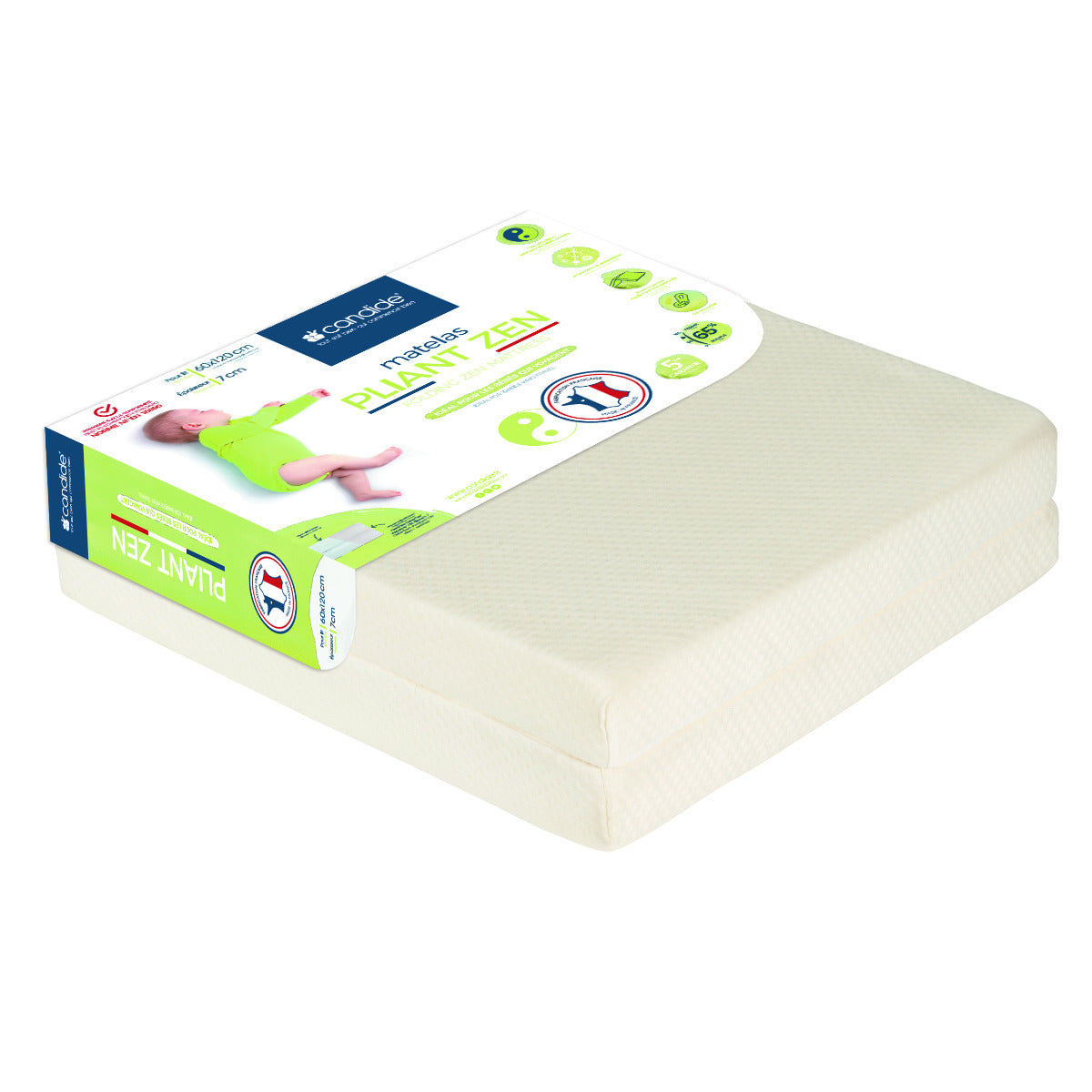 Candide Zen Foldable Baby Mattress White Candide Yallatoys