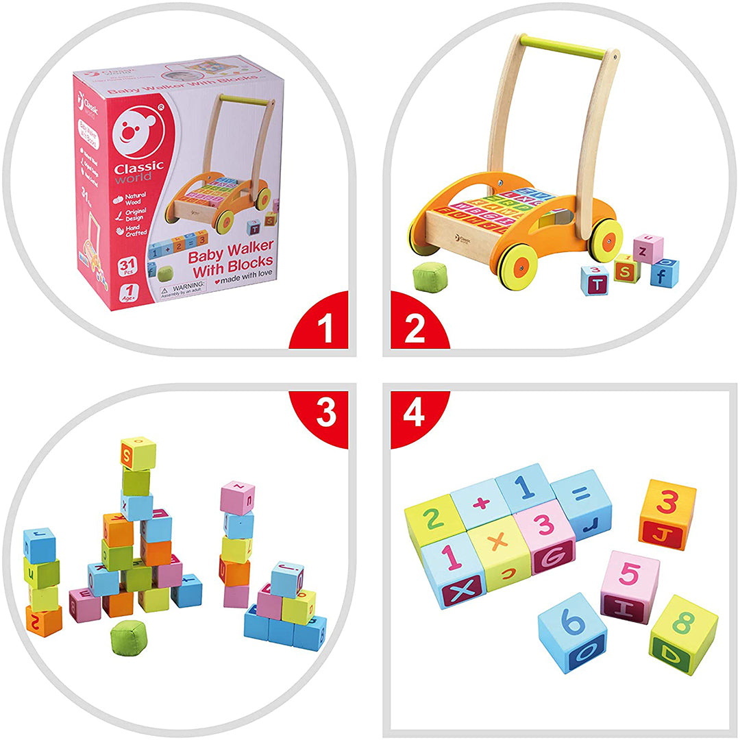 Buy Classic World Baby Walker With Blocks | Yallatoys.com