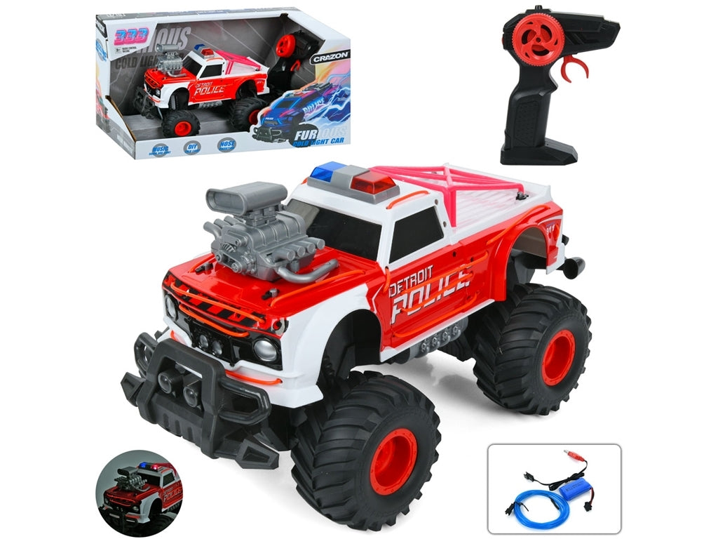 Buy Crazon neon monster scale 1:16 furious cold light detroit police car | Yallatoys.com