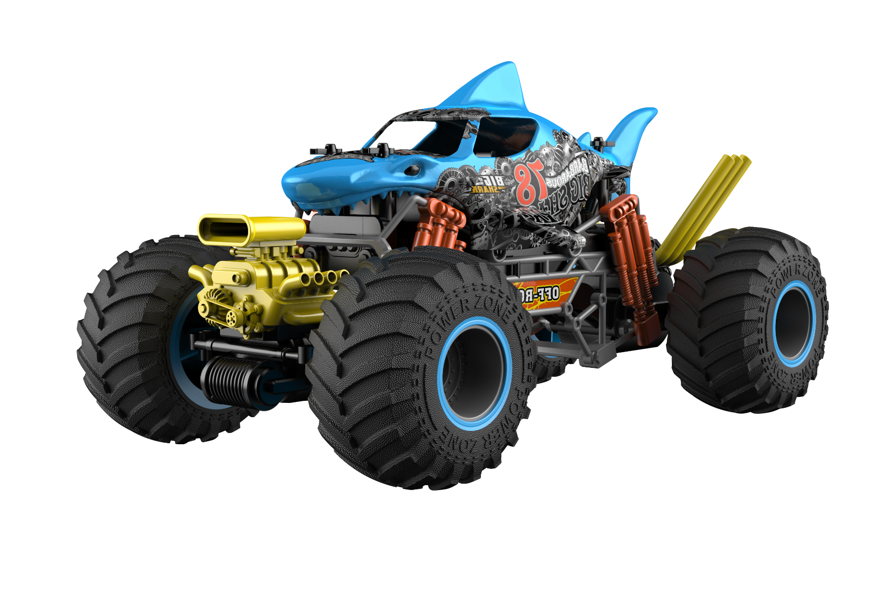 Buy Crazon 2.4G Scale 1:10 Remote Control Shark with Smoking Function Blue | Yallatoys.com