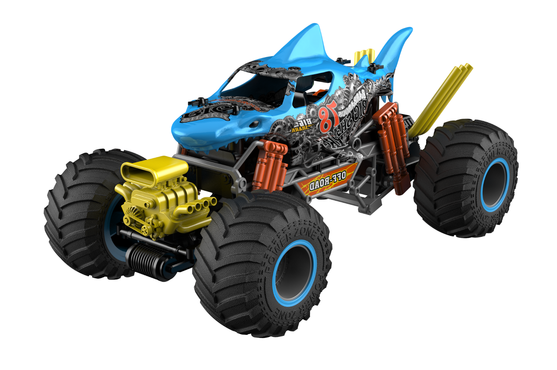 Buy Crazon 2.4G Scale 1:10 Remote Control Shark with Smoking Function Blue | Yallatoys.com