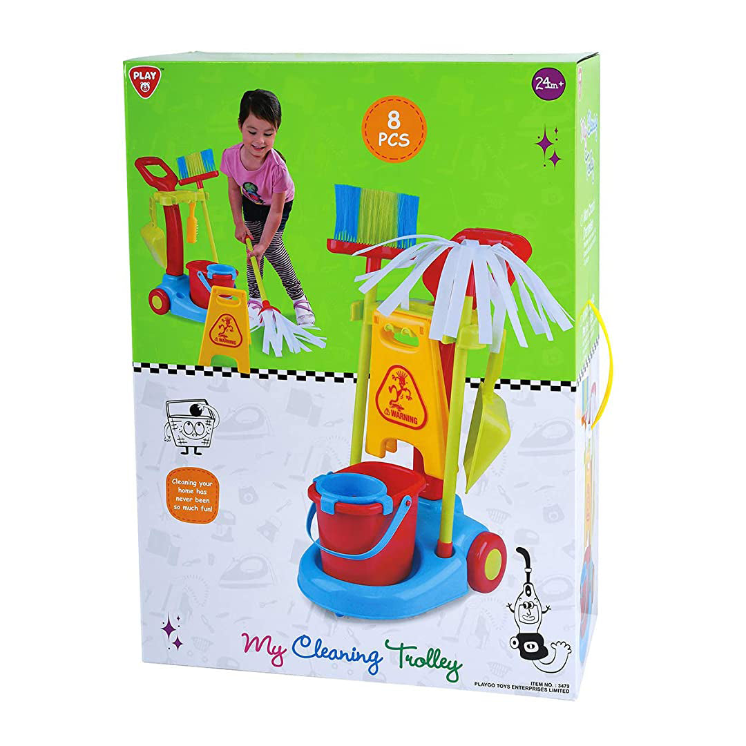 Buy Playgo My Cleaning Trolley with Vacuum Cleaner Toy Home Products for Kids | Yallatoys.com