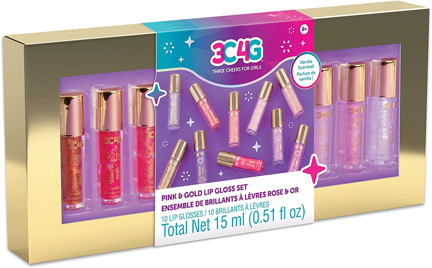 Buy 3C4G Pink and Gold Lip Gloss Set 10 Pack | Yallatoys.com