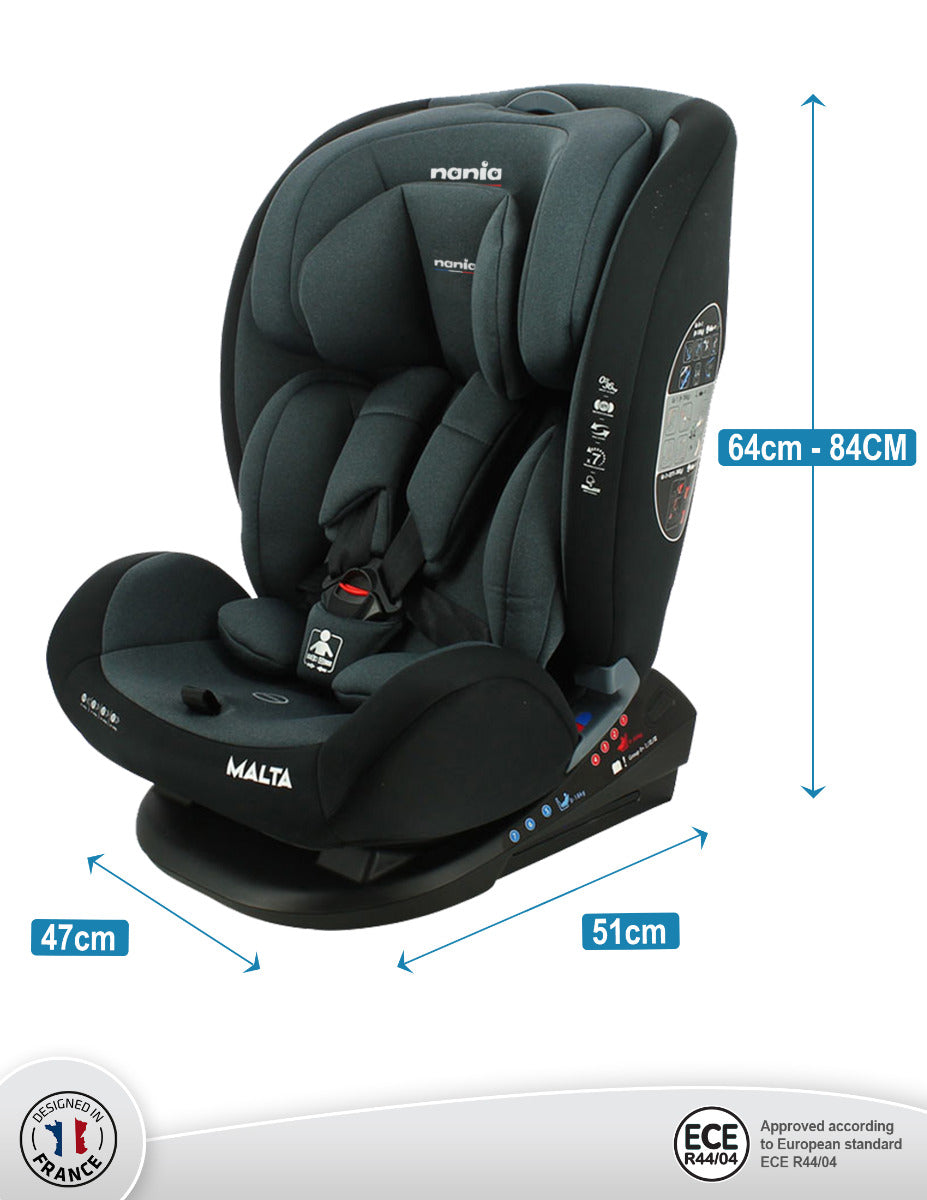 Nania Malta Grey Black Baby Car Seat Nania Yallatoys