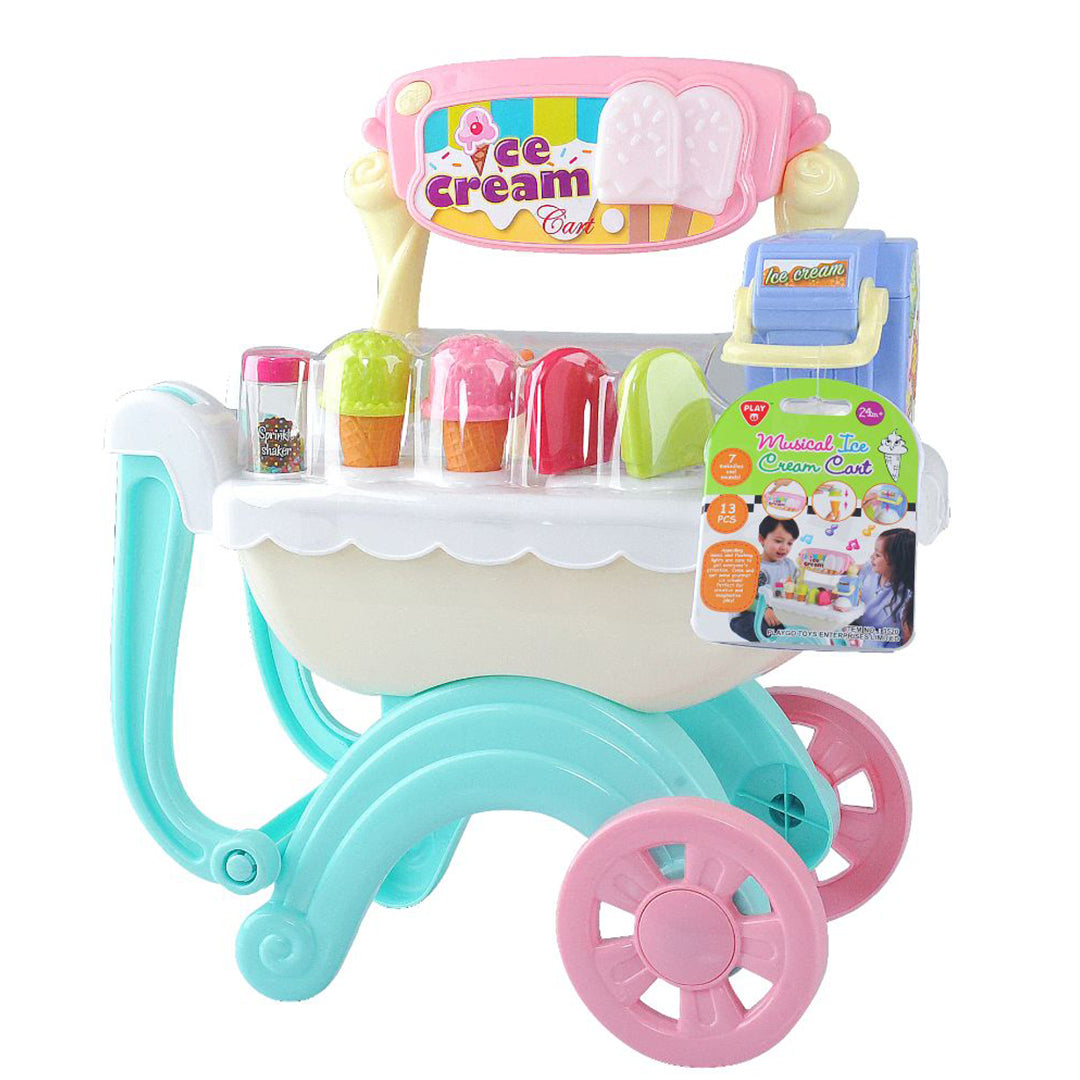 Buy Playgo Musical Ice-Cream Cart 18 Pcs | Yallatoys.com