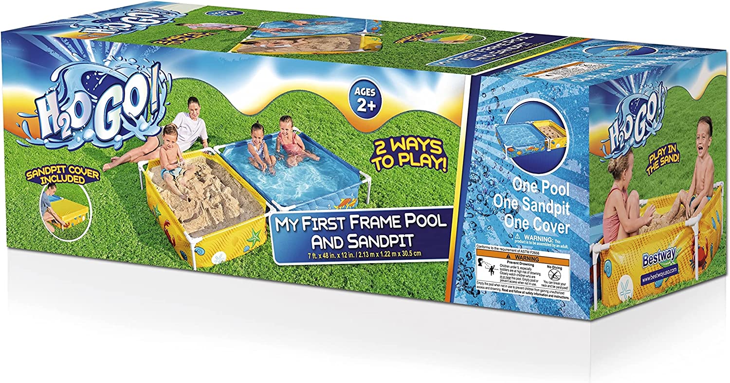 Buy Bestway H2OGOmy First Frame Above Ground Pool and Sandpit Combo 2.1m x 1.2m x 0.31m (Free Installation in 24hrs) | Yallatoys.com