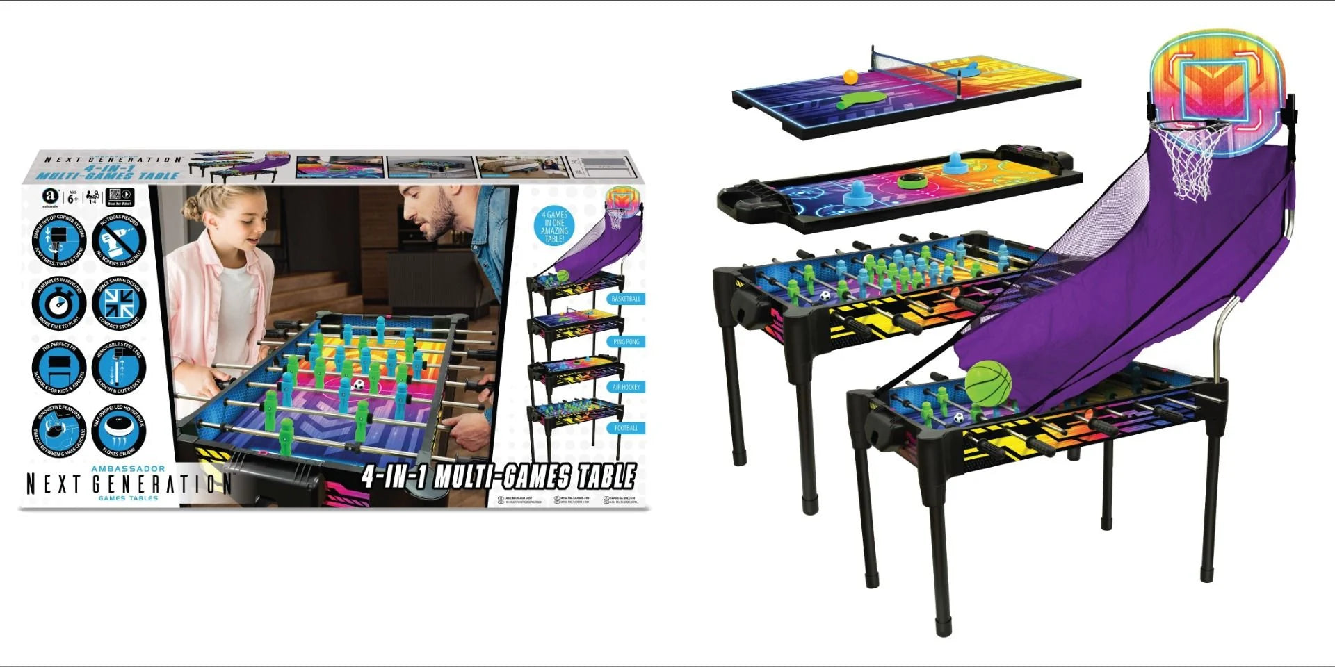 36-Inch Neon Arcade Game Set