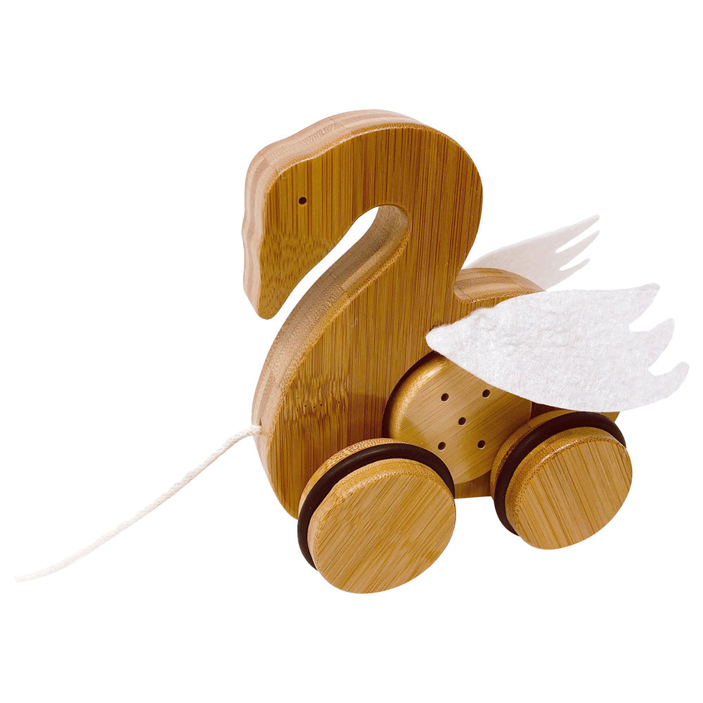 Buy Kinderfeets Push & Pull Swan Bamboo Natural | Yallatoys.com