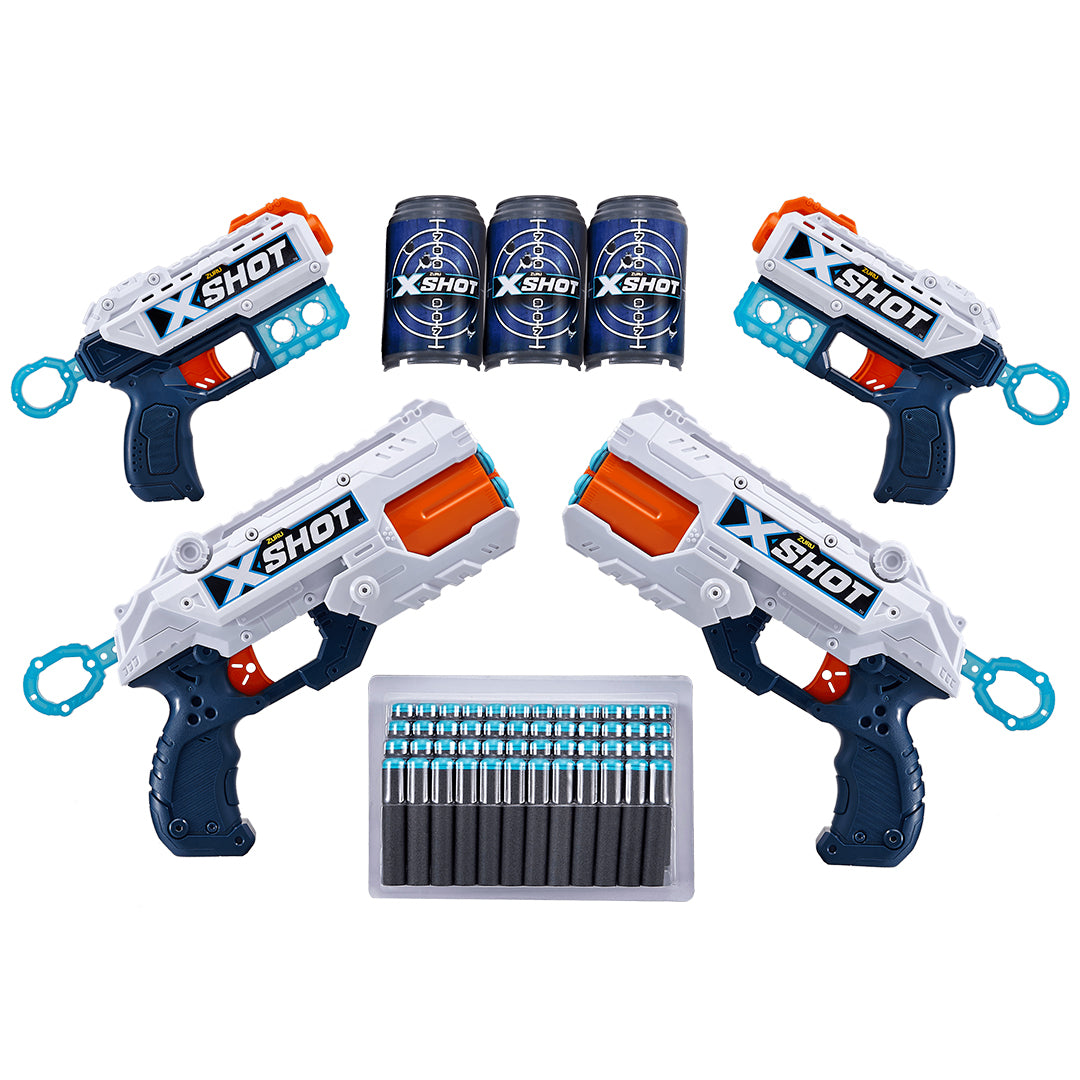 Buy X-Shot Excel Combo Set of 6 Double Kick Foam with 48 Darts & 3 Cans | Yallatoys.com