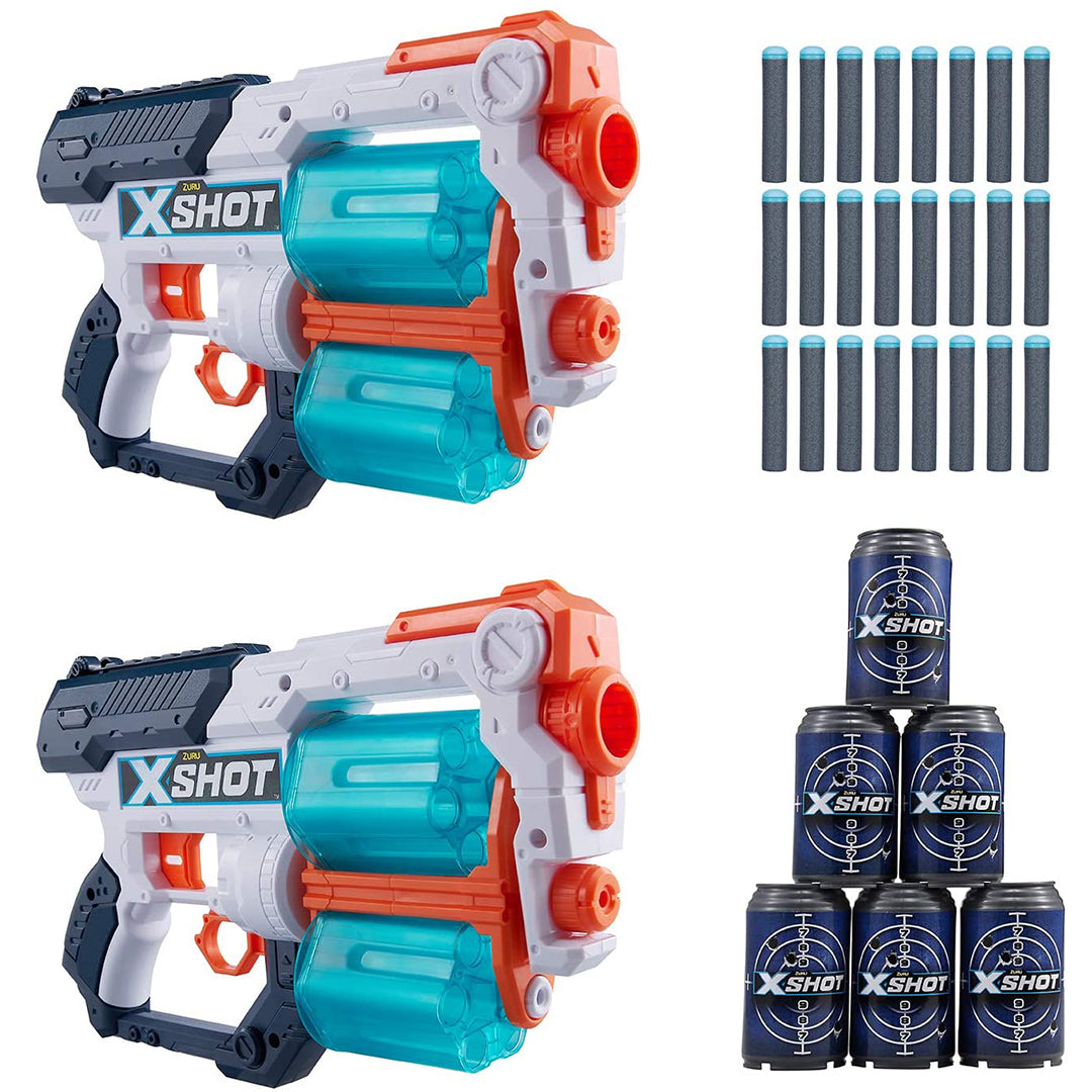 Buy X-Shot Excel Xcess Tk-12 Double Pack Blaster With 6 Cans & 24 Darts | Yallatoys.com