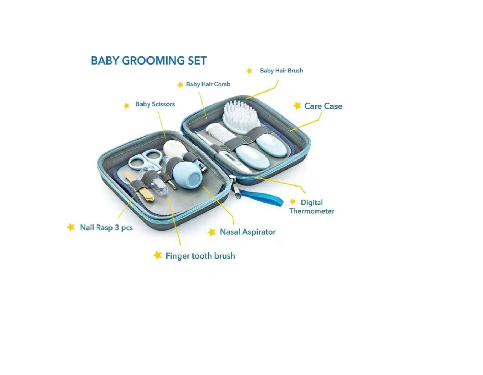 Babyjem Baby Grooming Set Blue 9 Pcs Babyjem Yallatoys