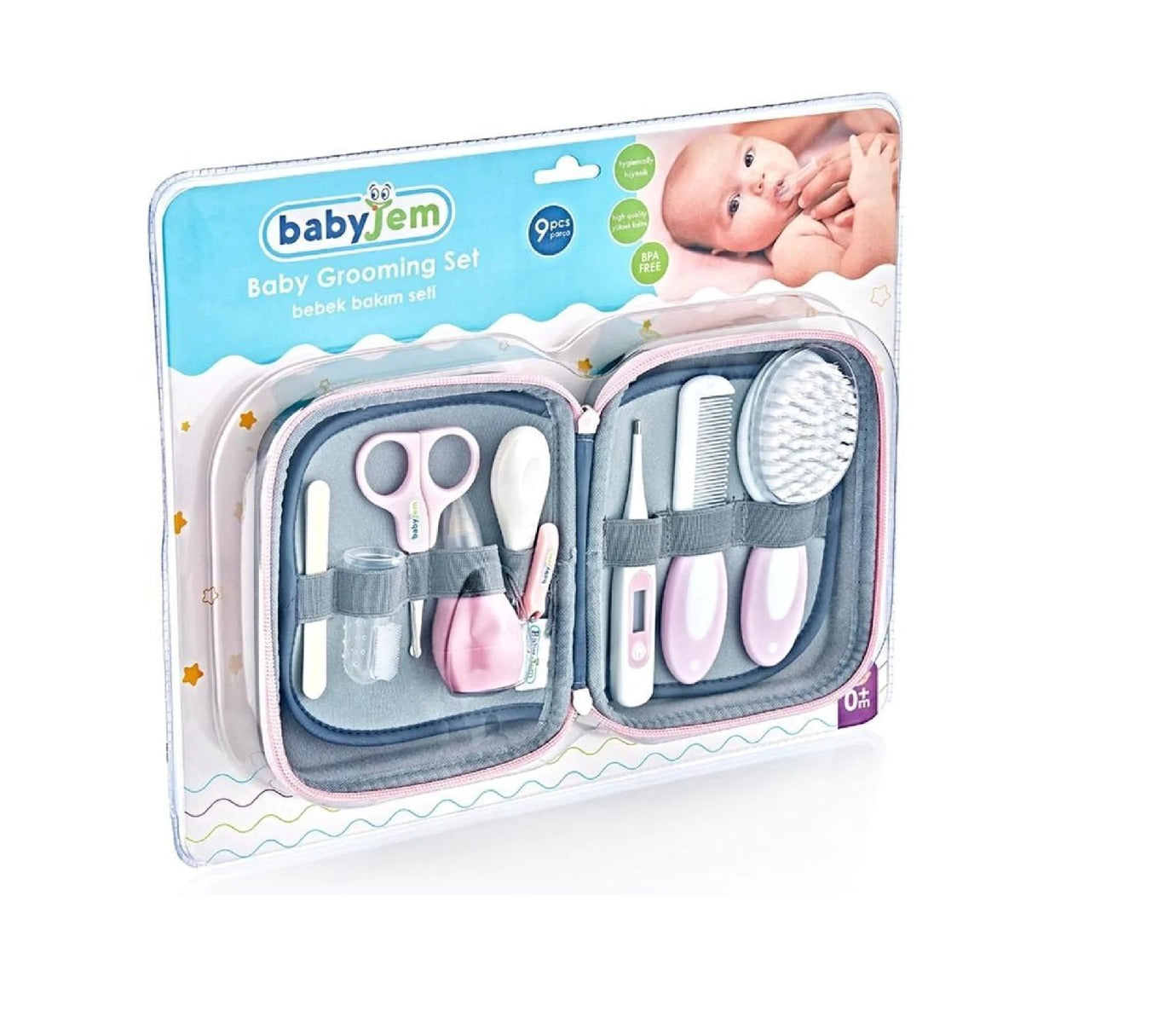 Babyjem Baby Grooming Set Pink 9 Pcs Babyjem Yallatoys