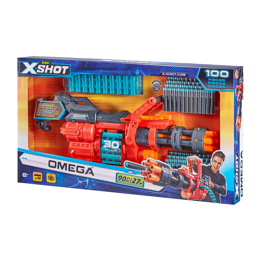 Buy X-Shot Excel Omega Blaster With 30 Dart Belt & 98 Darts | Yallatoys.com