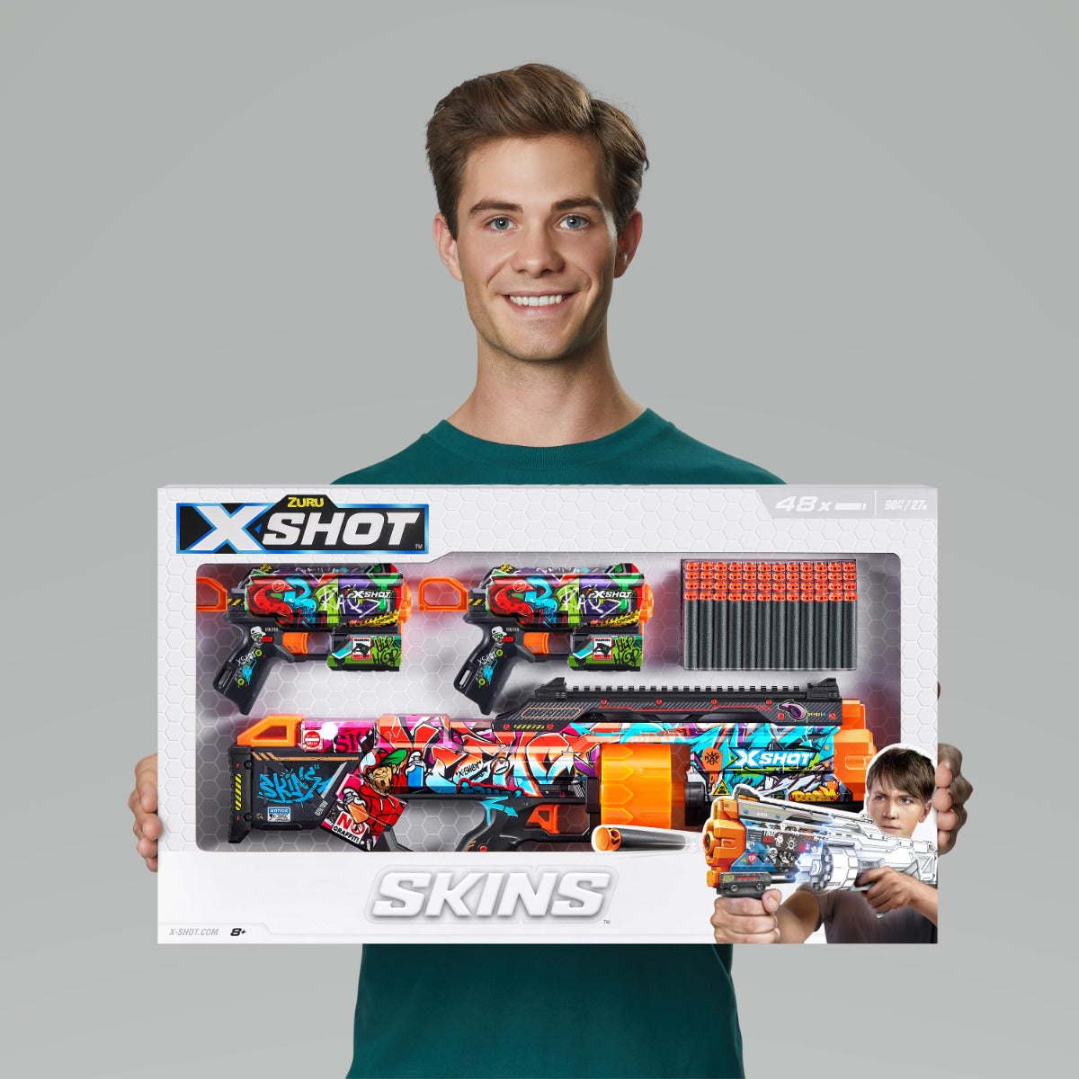 Buy X Shot Skins Last Stand Double Flux Dart Blaster Combo Pack with 48Darts | Yallatoys.com
