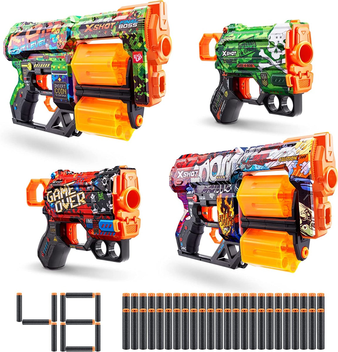 Buy X Shot Mix Combo Pack with 2piece Dread and 2piece Menace & 48 Darts | Yallatoys.com