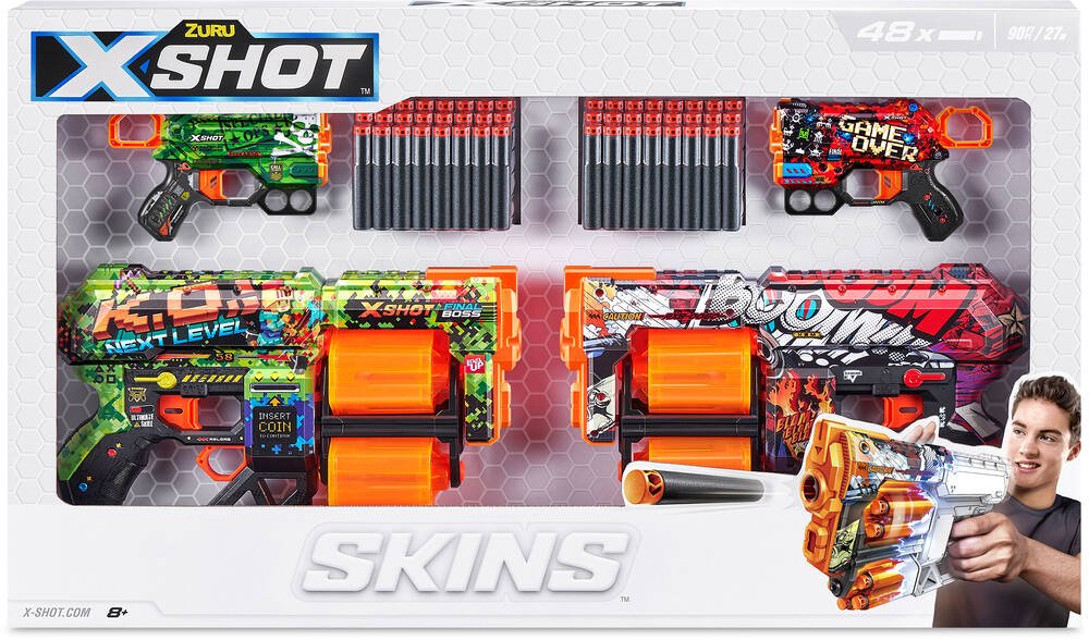 Buy X Shot Mix Combo Pack with 2piece Dread and 2piece Menace & 48 Darts | Yallatoys.com