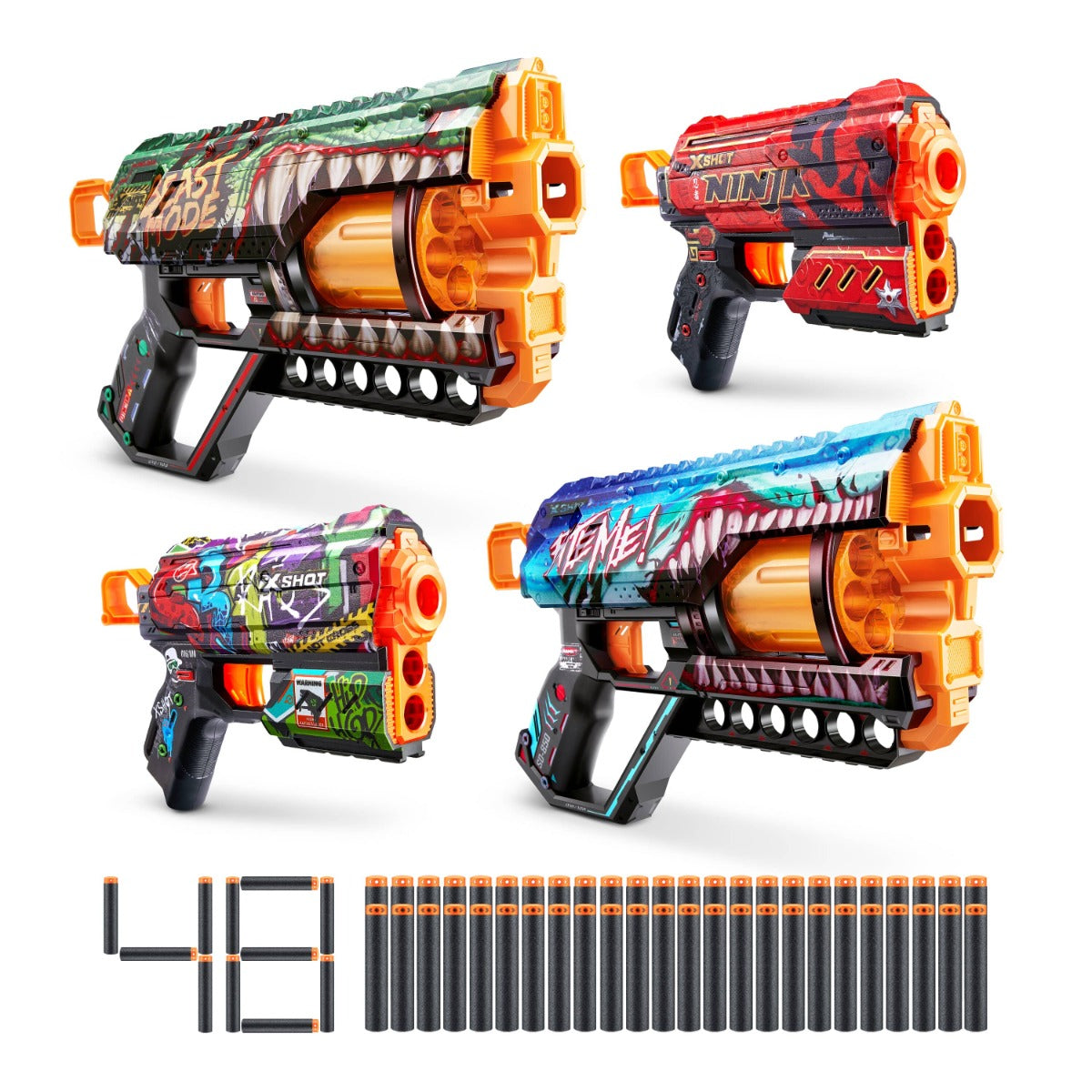 Buy X Shot Mix Combo 2 Pack Griefer And 2 Pack Flux Shooter | Yallatoys.com
