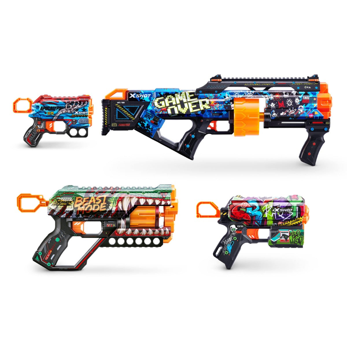 Buy X Shot Mix Combo Last Stand with Griefer Flux And Menace with 48 Darts | Yallatoys.com