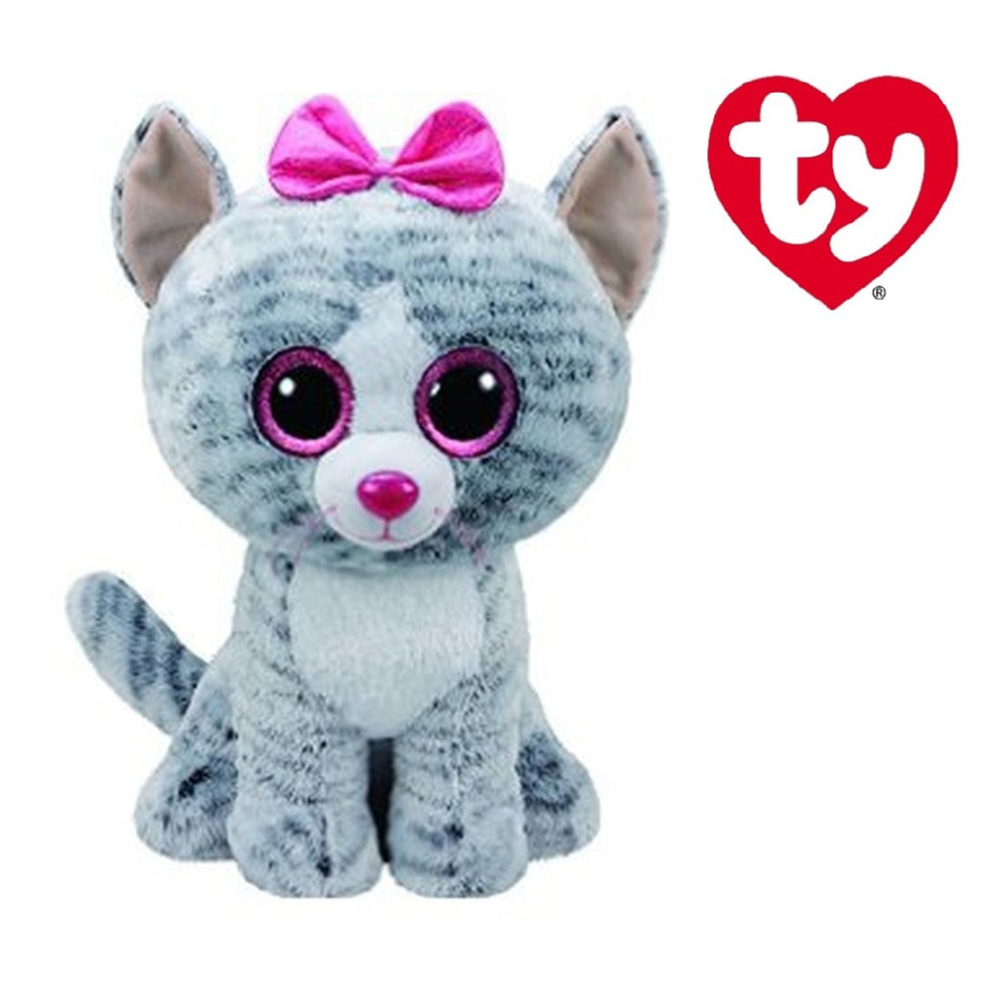 Buy TY Beanie Boos Cat Kiki Grey Large | Yallatoys.com