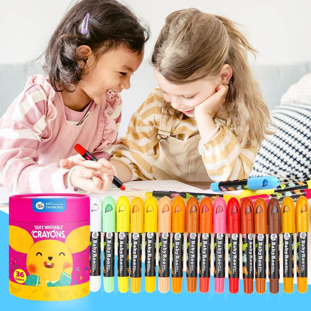 36 Piece Jar Melo Baby Roo Washable Crayon Set
