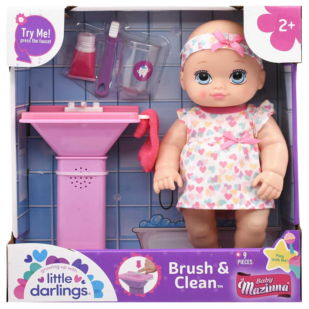 Buy Baby Maziuna Brush & Clean Doll 9Pcs 10inch | Yallatoys.com