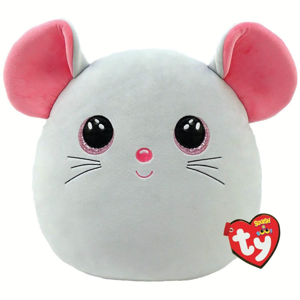 Buy TY Squish A Boos Mouse Catnip Grey Pink 14inch | Yallatoys.com