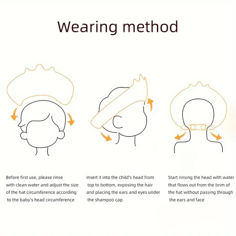 Adjustable Kids Shower Cap Pink Yallamomz Yallatoys