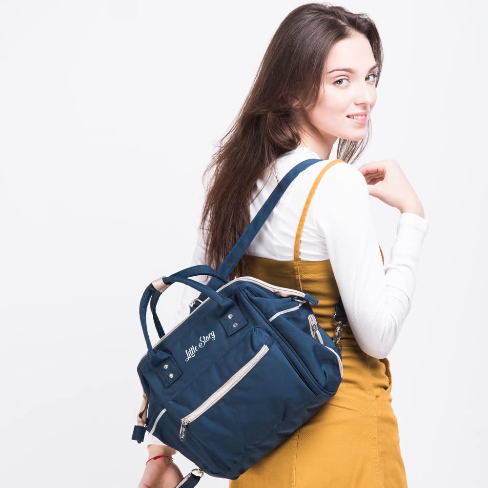 Little Story  Ace Diaper Bag Blue Beige Little Story Yallatoys