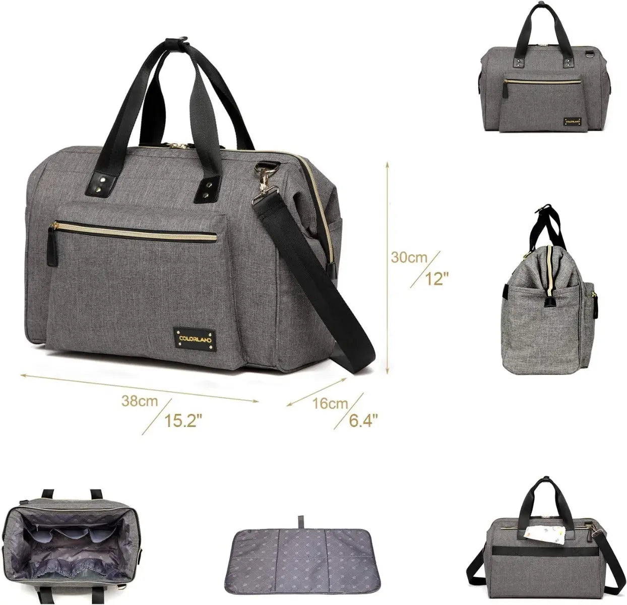 Little Story  Zera Mom Dad Diaper Bag Grey Little Story Yallatoys