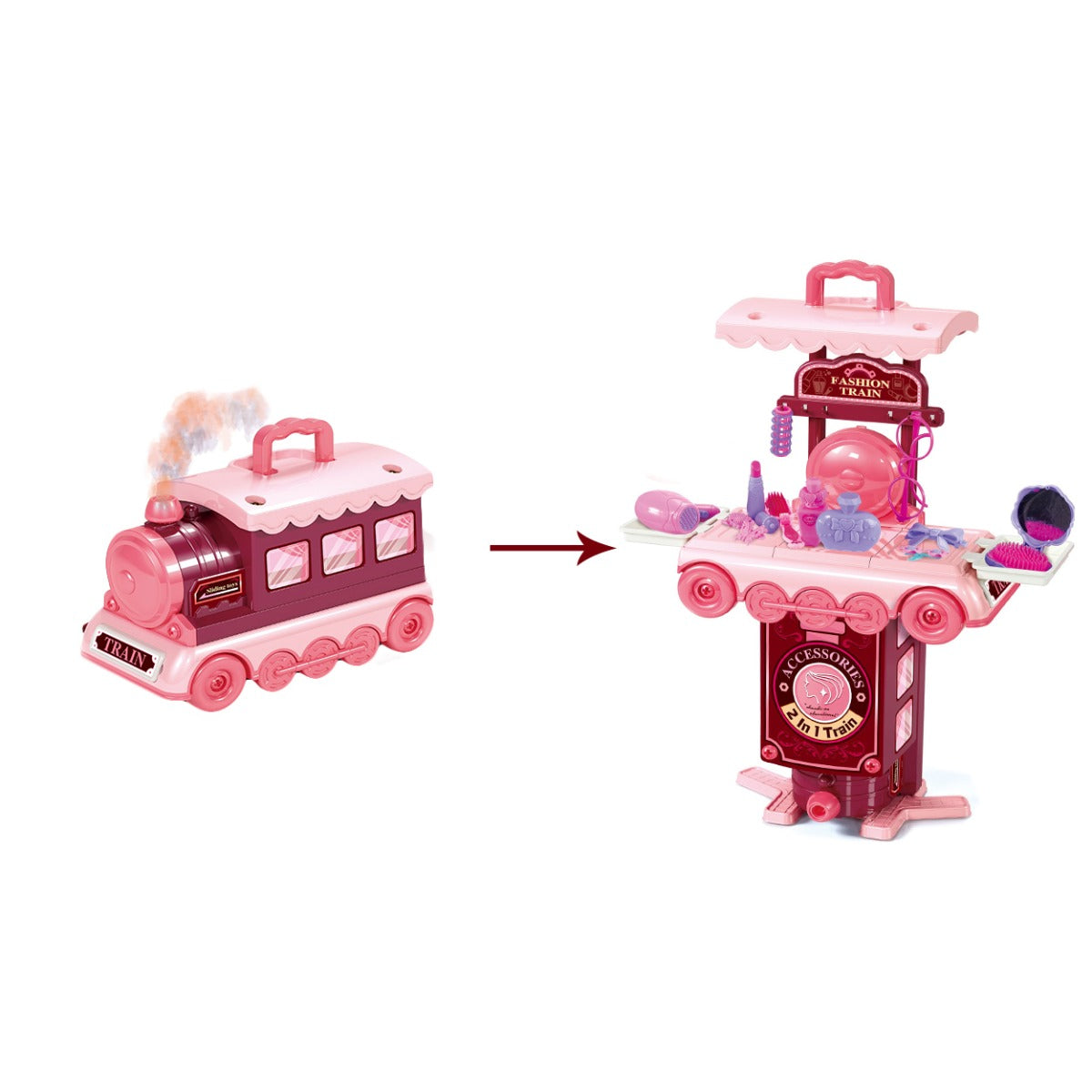 Buy 2 In 1 Comestic Train Pink | Yallatoys.com