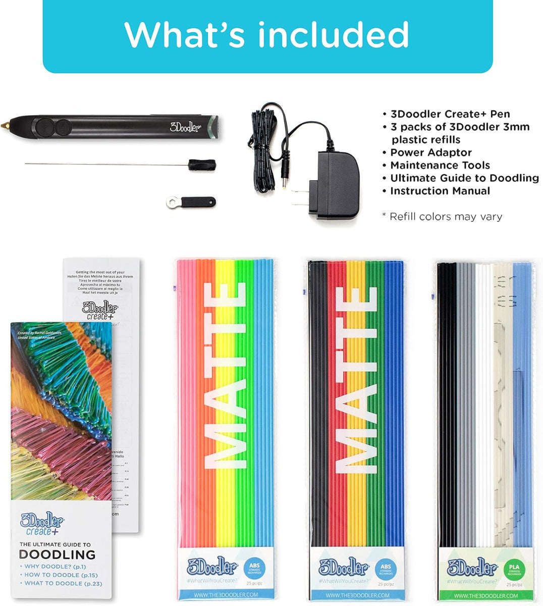 Buy 3Doodler Create with Essential Pen Set Black | Yallatoys.com