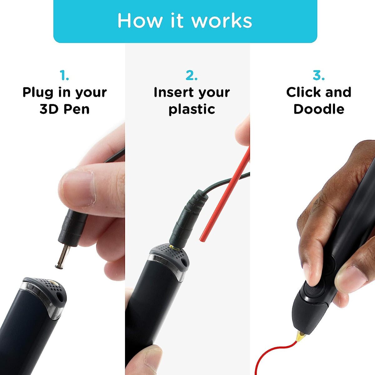 Buy 3Doodler Create with Essential Pen Set Black | Yallatoys.com