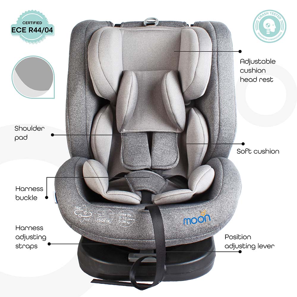 Buy Moon Rover Baby Car seat Group:0+/I/II/III Grey | Yallatoys.com